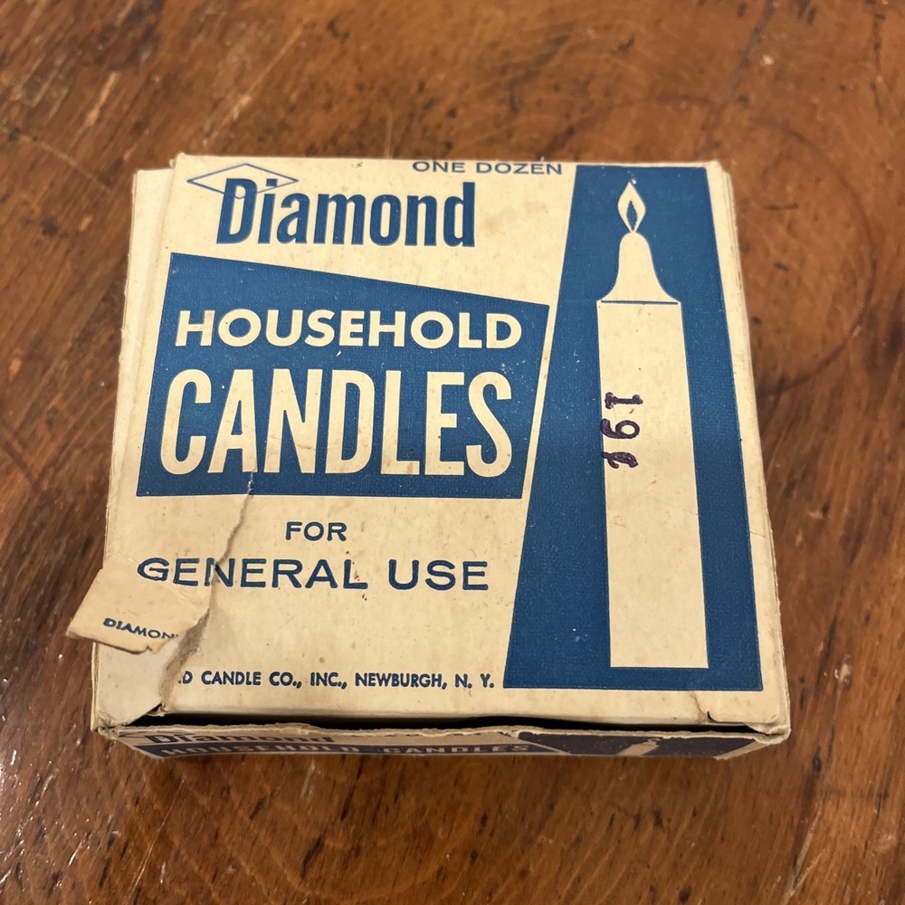 1 Vintage Diamond Candles Box of Candle Gems in original box, 12